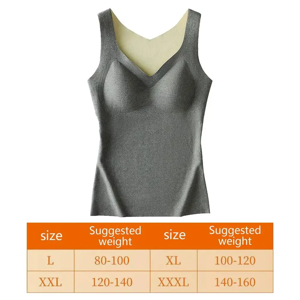 Thermal Shirts for Women V Neck Self Heating Sleeveless Tops - L to 3XL