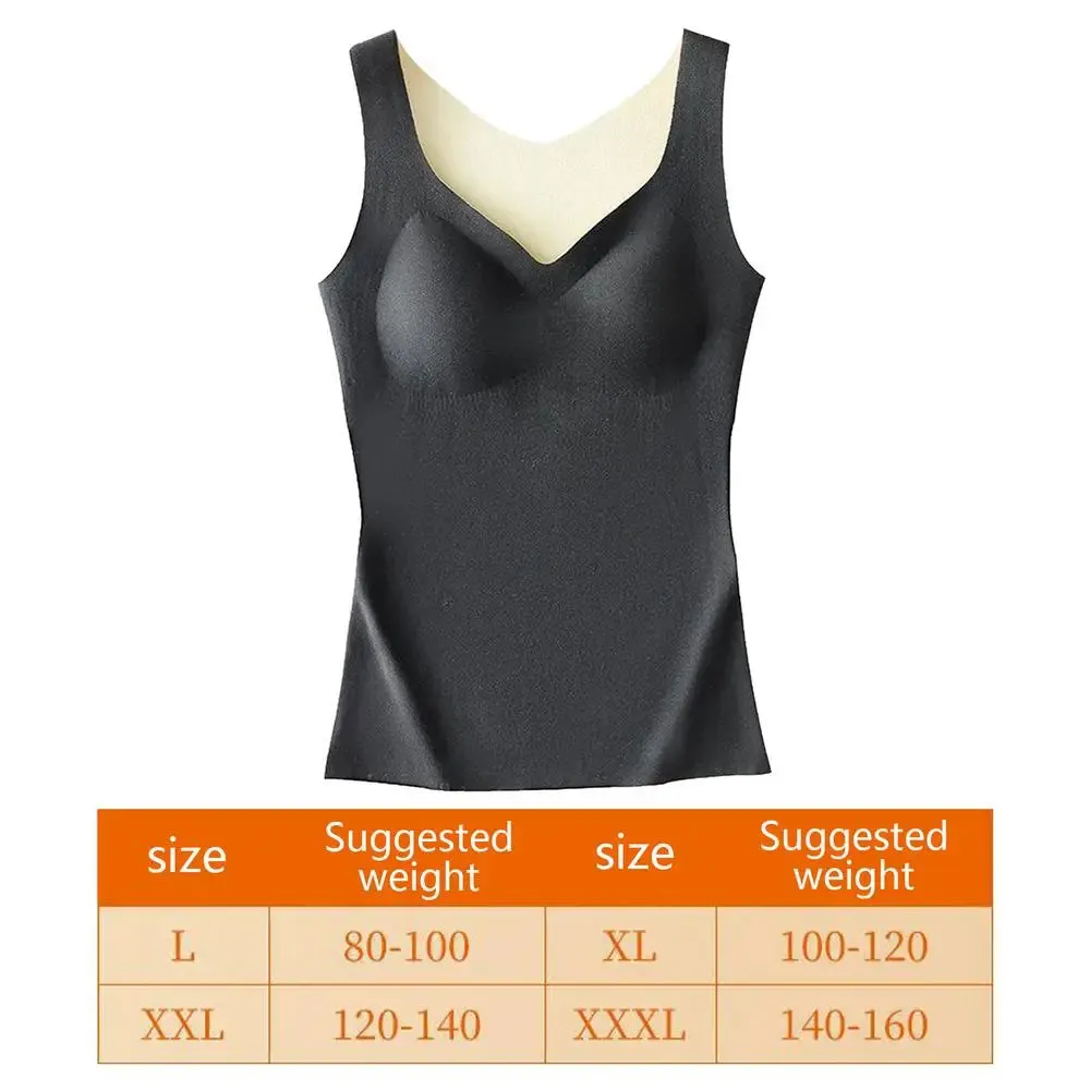 Thermal Shirts for Women V Neck Self Heating Sleeveless Tops - L to 3XL