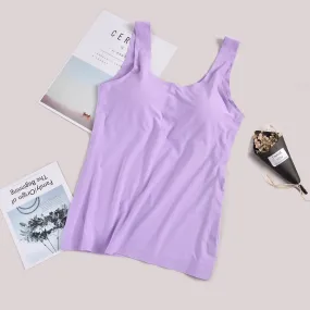 Ultra-Thin Breathable Tank Top Women Indoor Seamless Camisole U-Neck Tank Top