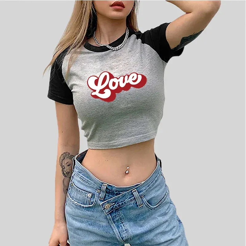 Vintage Love Y2k Custom Crop Top Fairy Grunge Crop Top