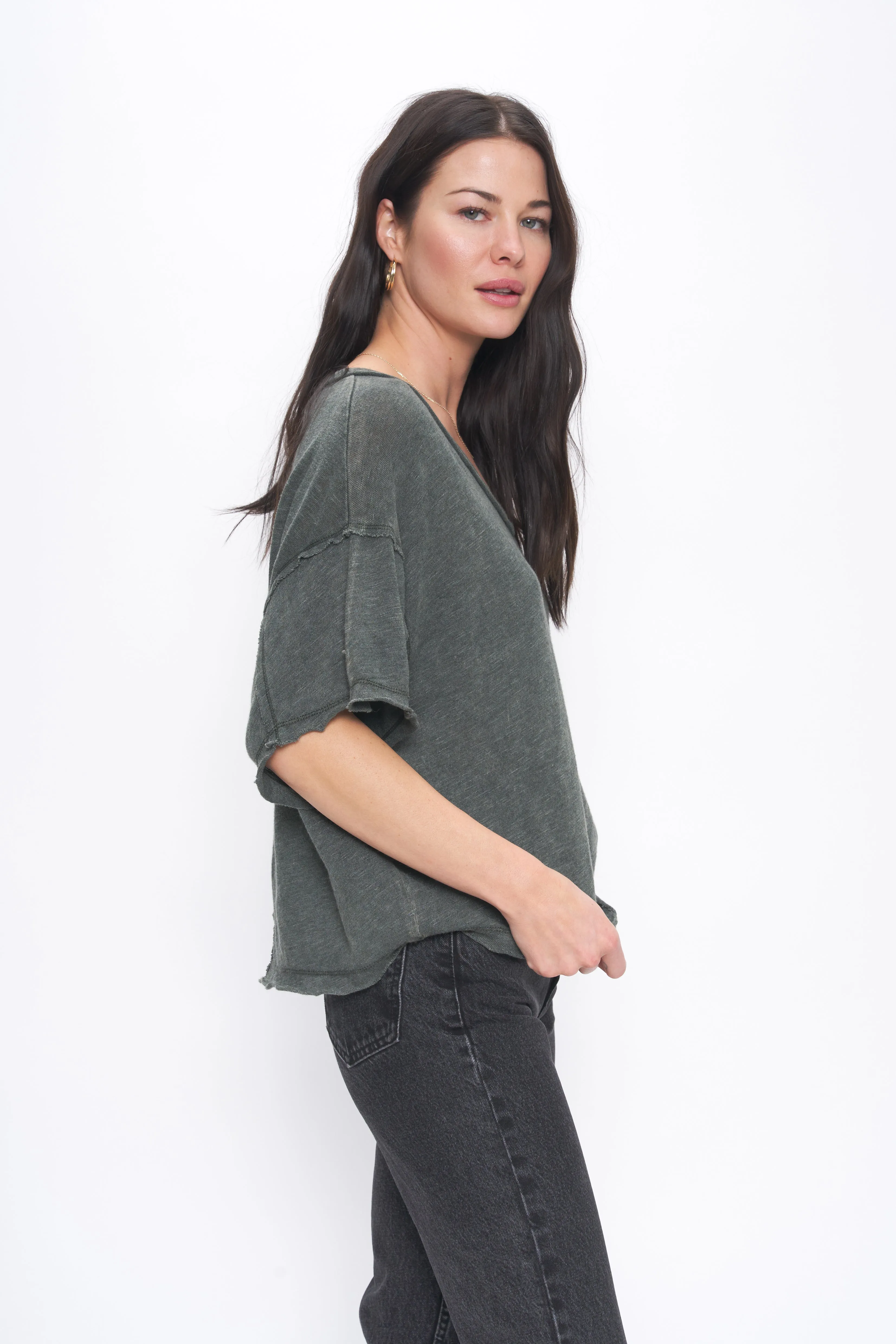 Vista Textured V Neck Tee