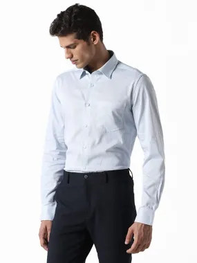 WES Formals Plain Blue Cotton Shirt