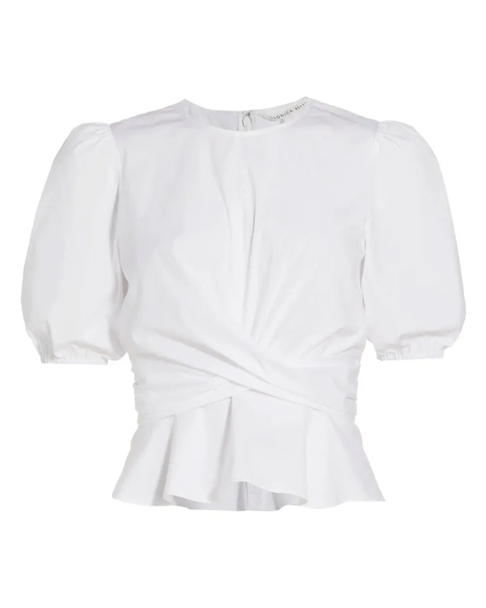 White Arvilla Criss-Cross Peplum Top