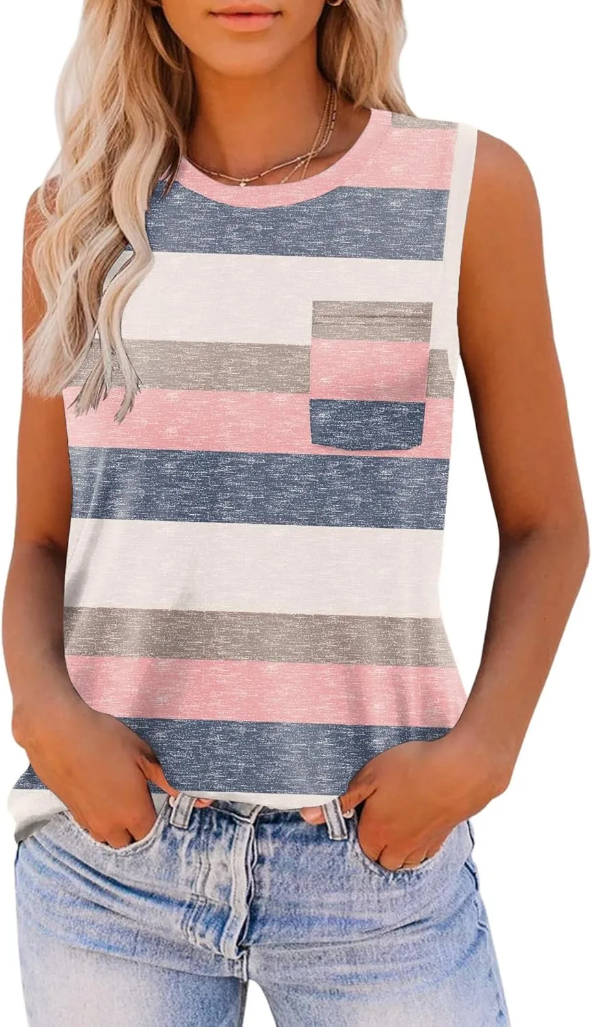 Zeagoo Women's Tank Tops High Neck Loose Fit Summer Top