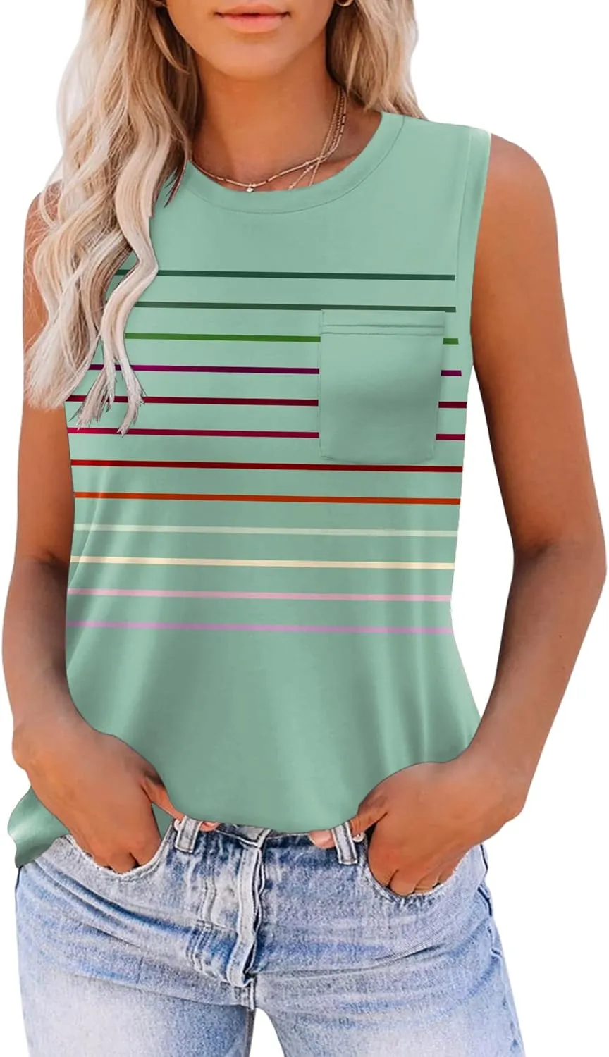 Zeagoo Women's Tank Tops High Neck Loose Fit Summer Top